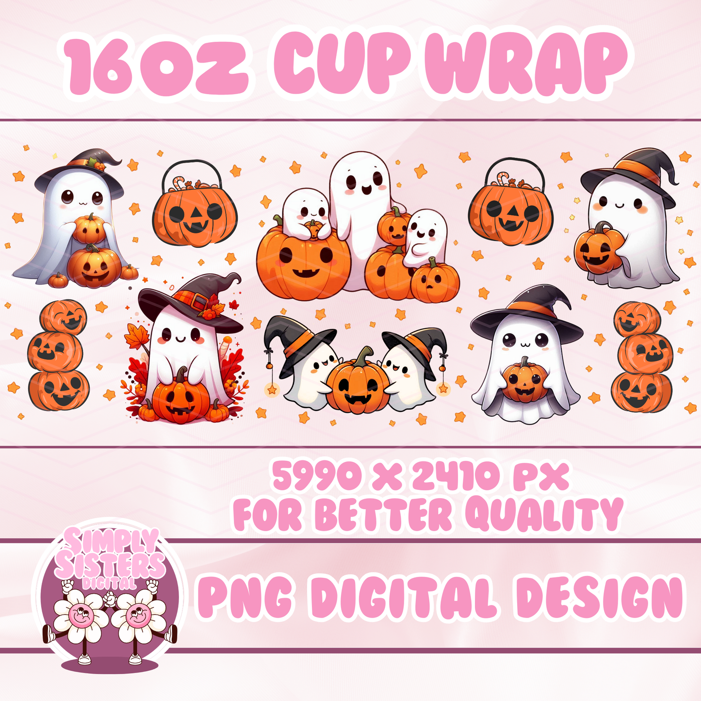 WITCHY PUMPKIN GHOST CUP WRAP