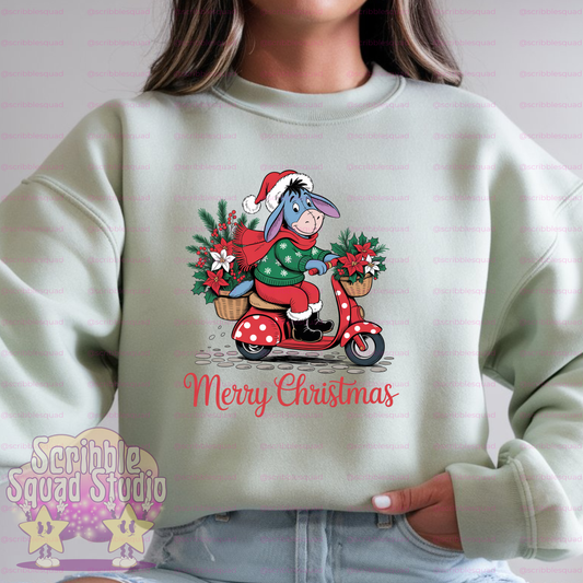 EEYORE MOPED FESTIVE PNG