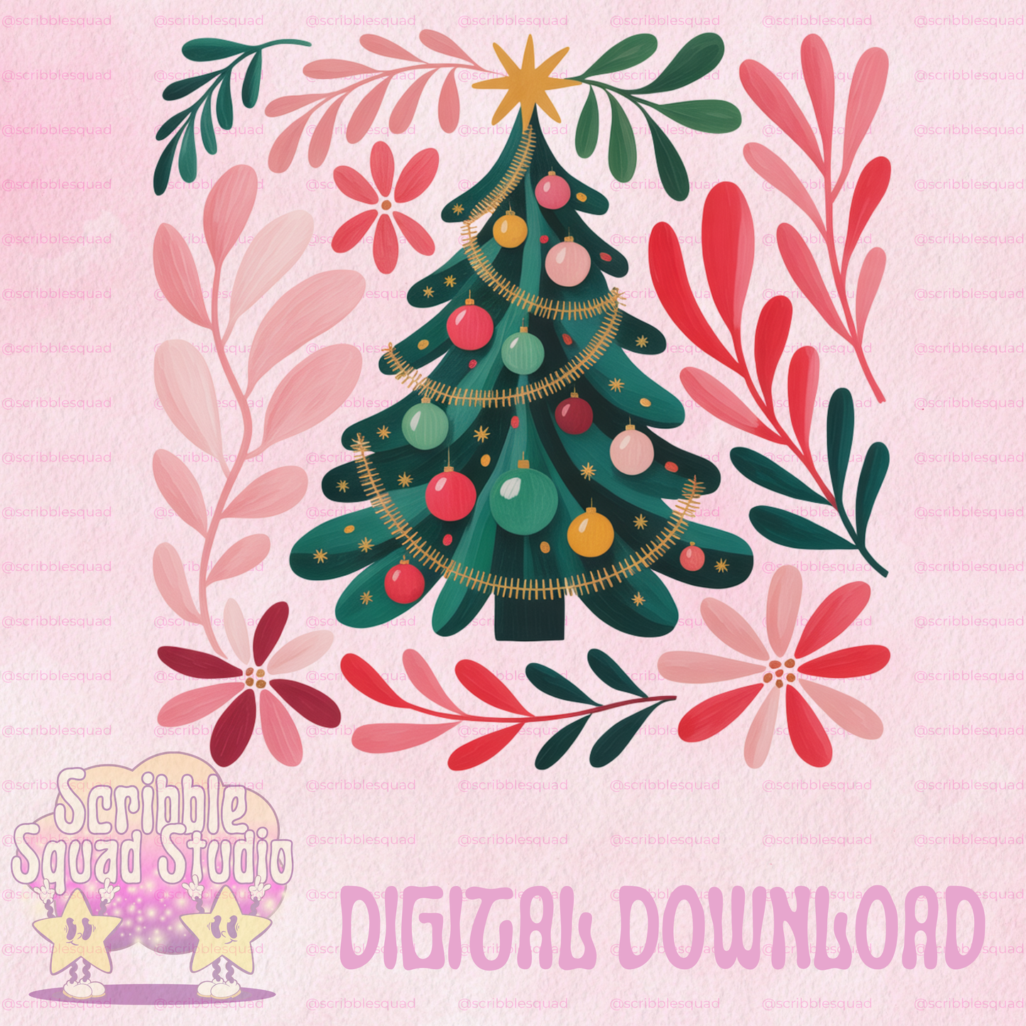 CUTE CHRISTMAS PINK PNG