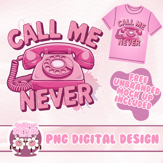 PINK CALL ME NEVER PNG