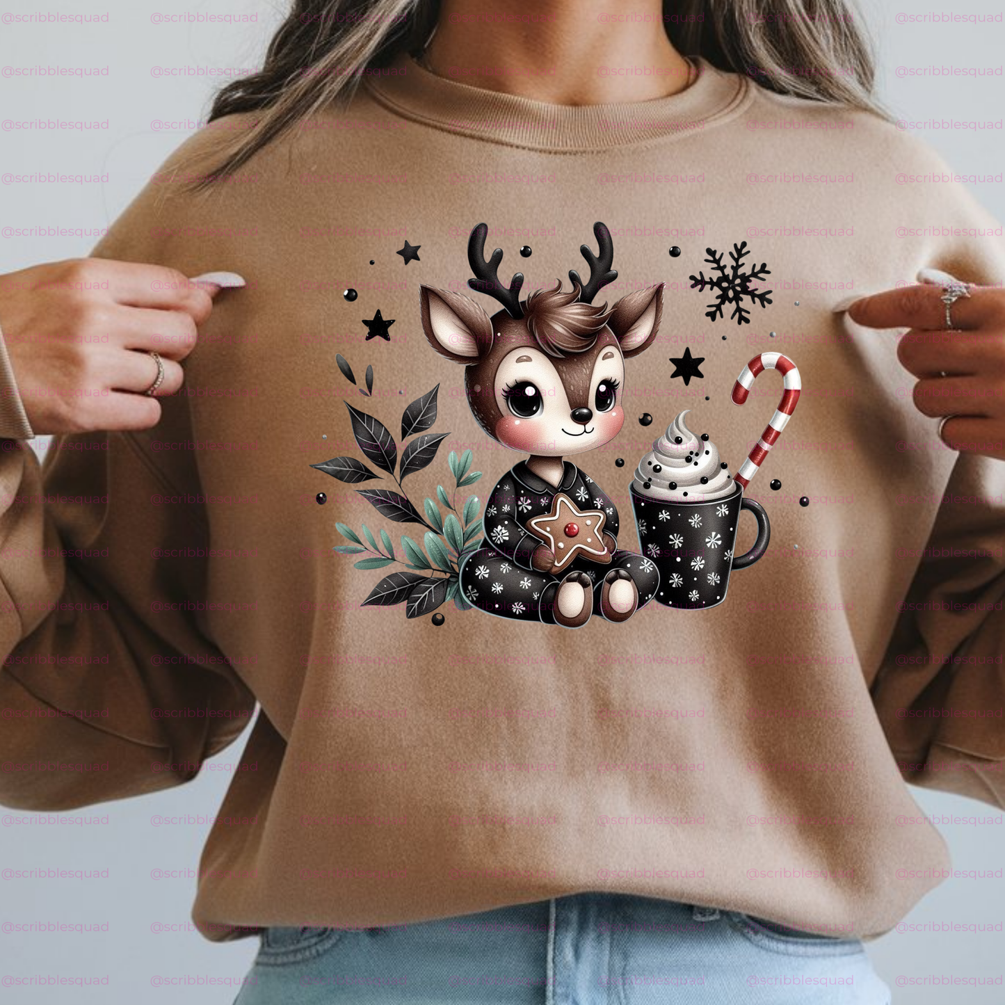 BLACK REINDEER PNG