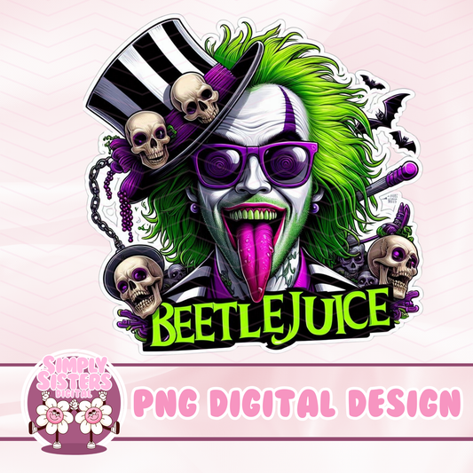 BEETLEJUICE AND SKULLS PNG
