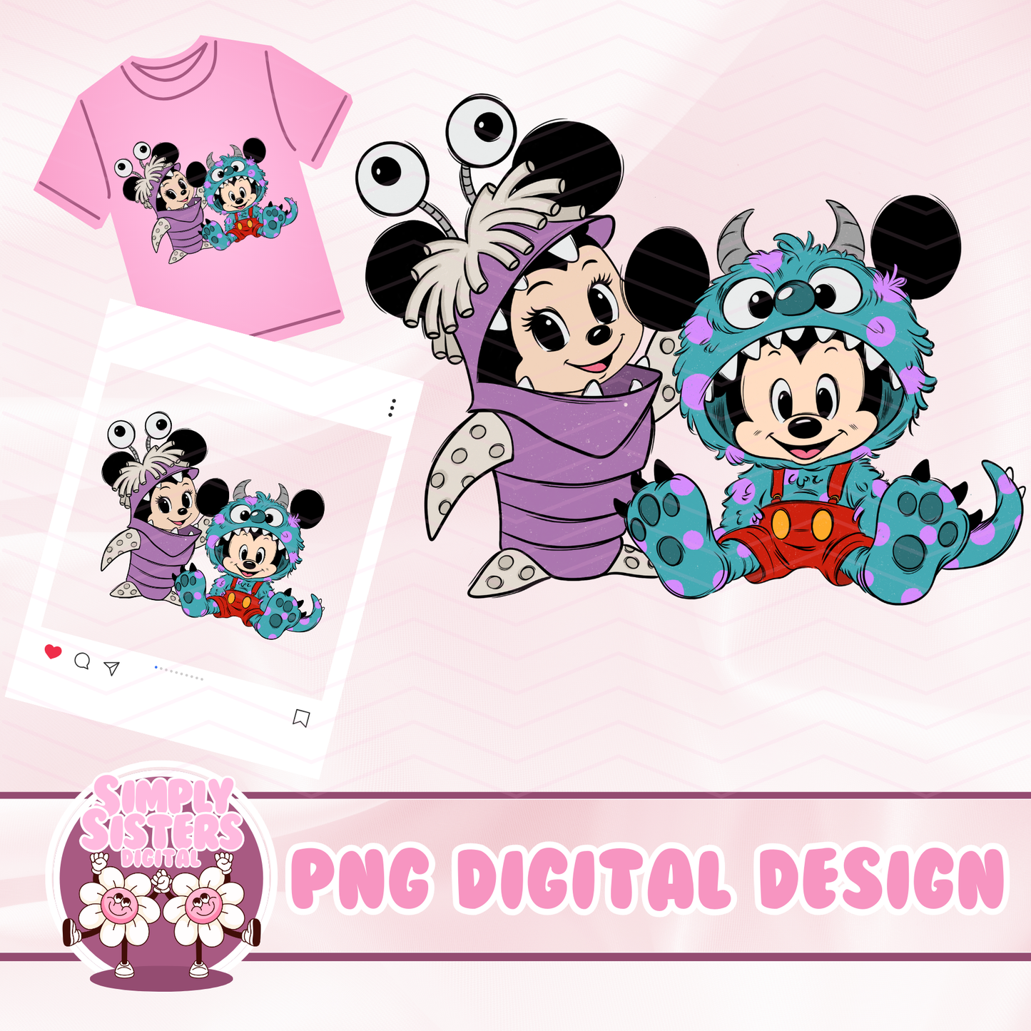 MICKEY & MINNIE MONSTERS INC COSTUMES PNG