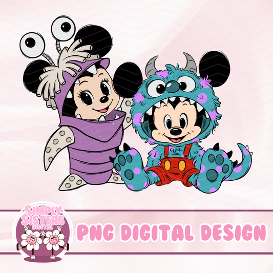 MICKEY & MINNIE MONSTERS INC COSTUMES PNG