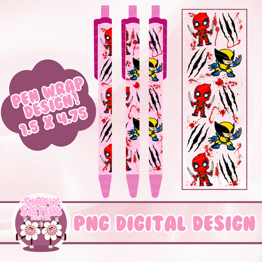 DEADPOOL AND WOLVERINE PEN WRAP