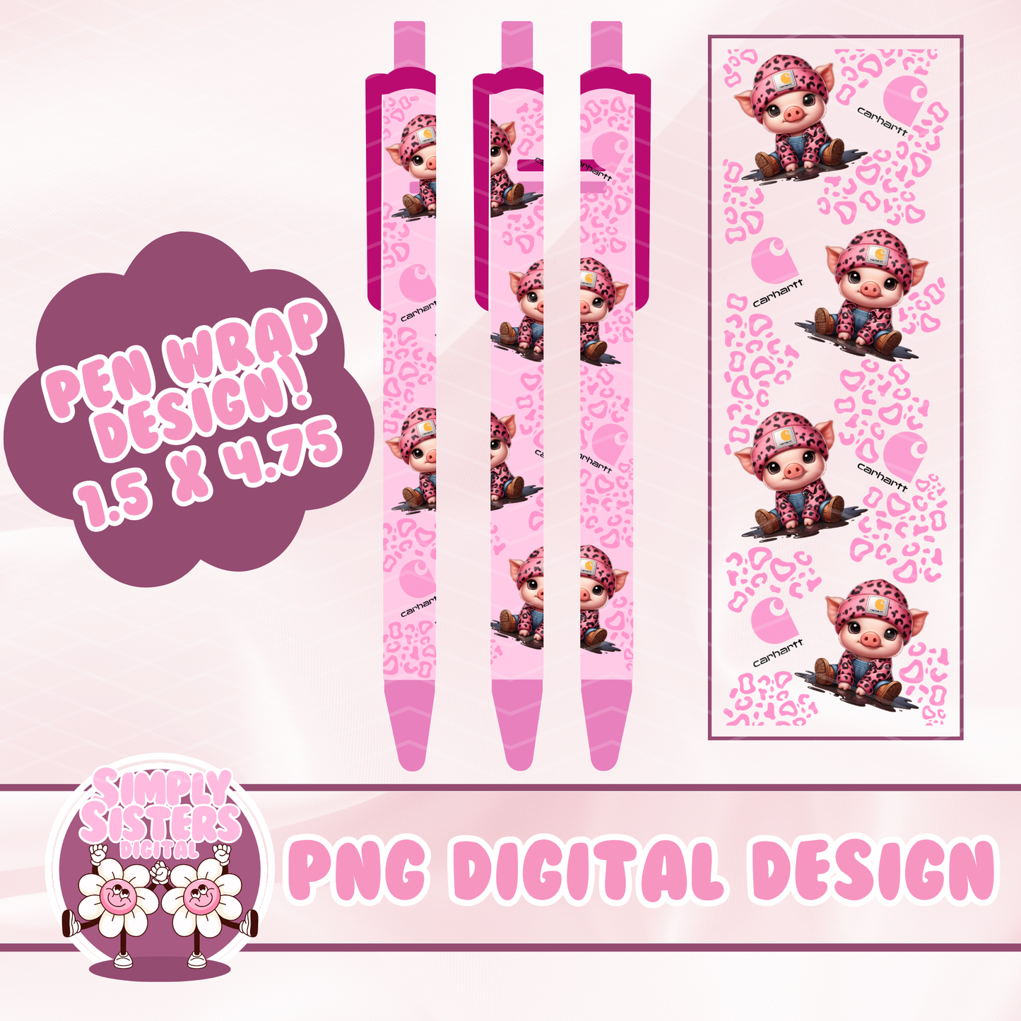 PINK PIG CARHARTT PEN WRAP