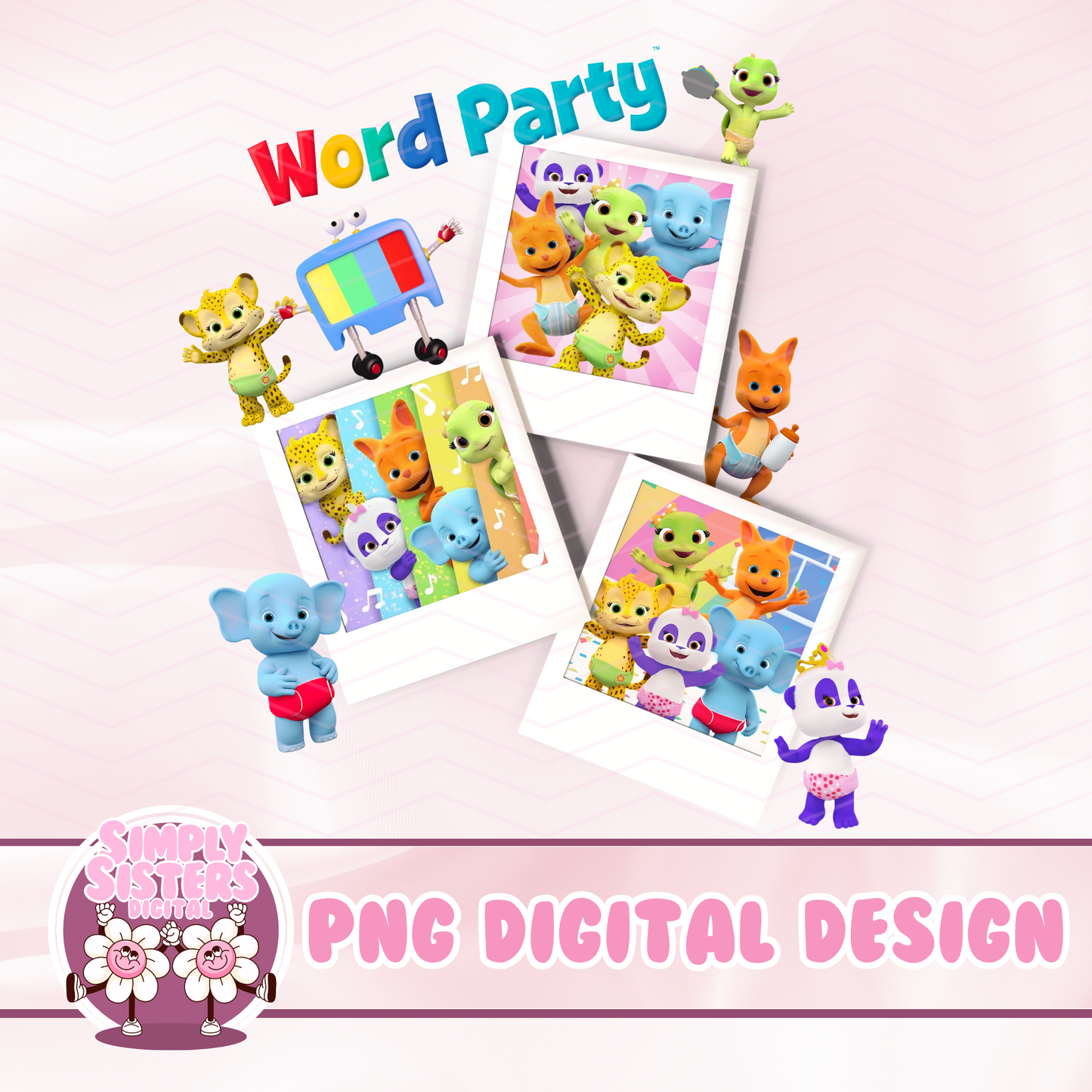 WORD PARTY POLAROID PNG