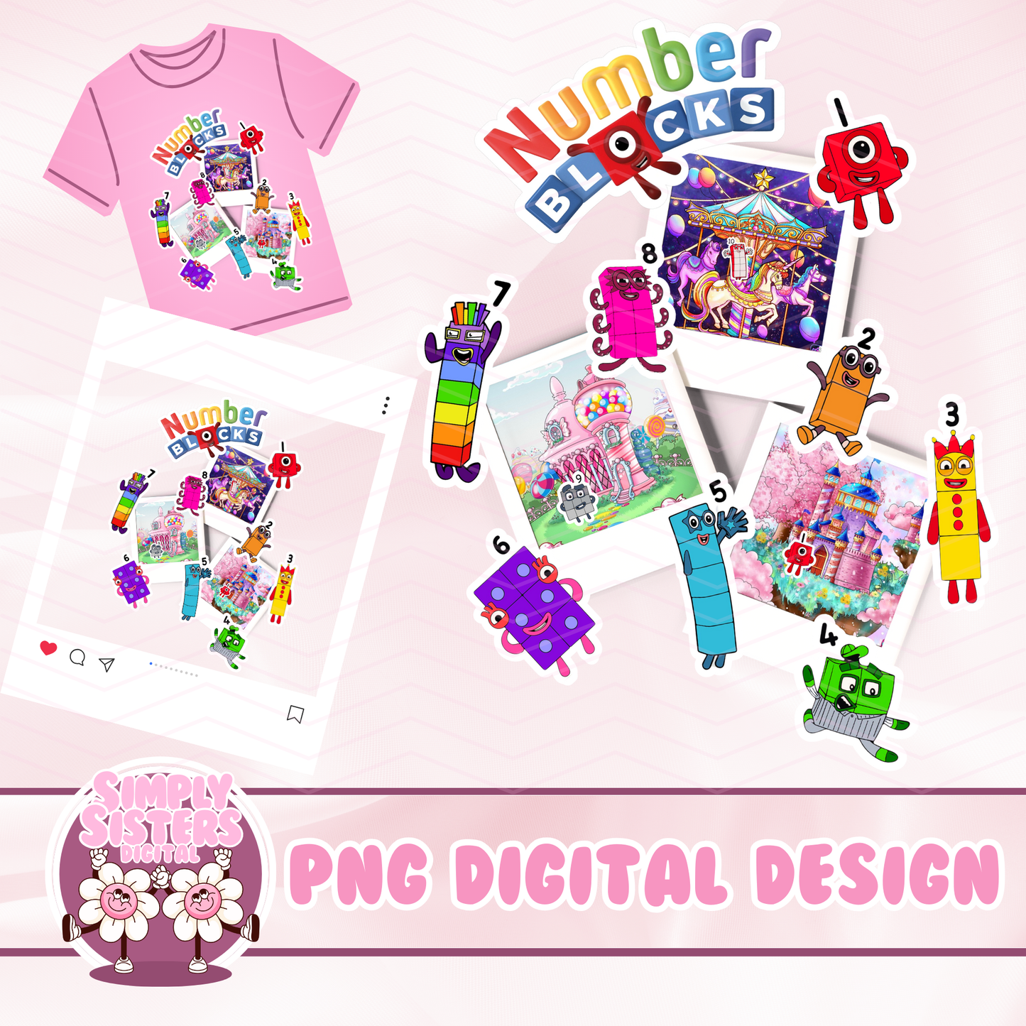 NUMBER BLOCKERS POLAROID PNG