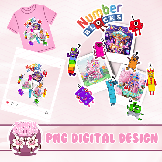 NUMBER BLOCKERS POLAROID PNG