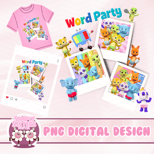 WORD PARTY POLAROID PNG
