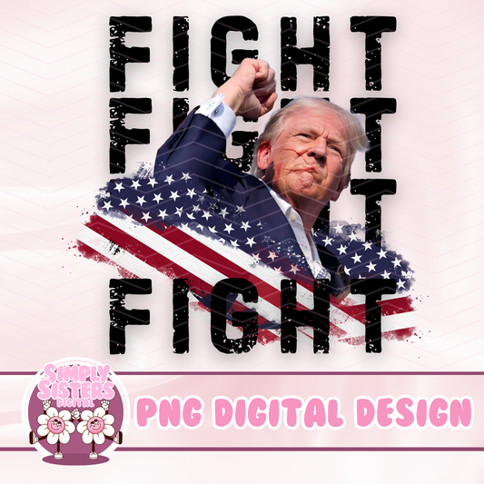 TRUMP FIGHT BLACK TEXT PNG