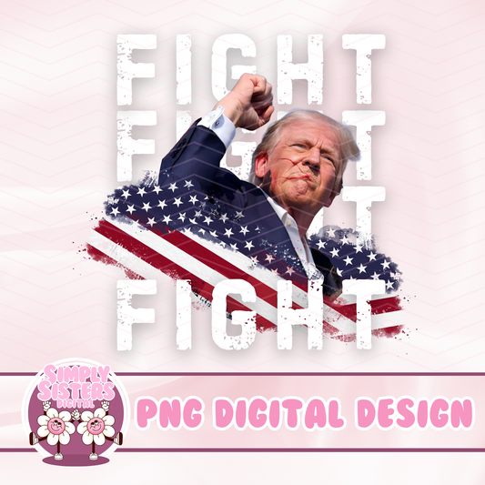 TRUMP FIGHT WHITE TEXT PNG