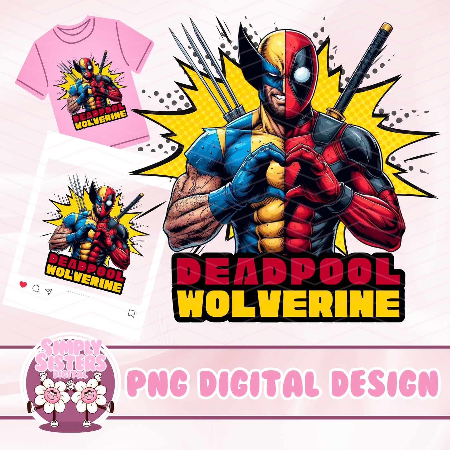 DEADPOOL WOLVERINE HEART PNG