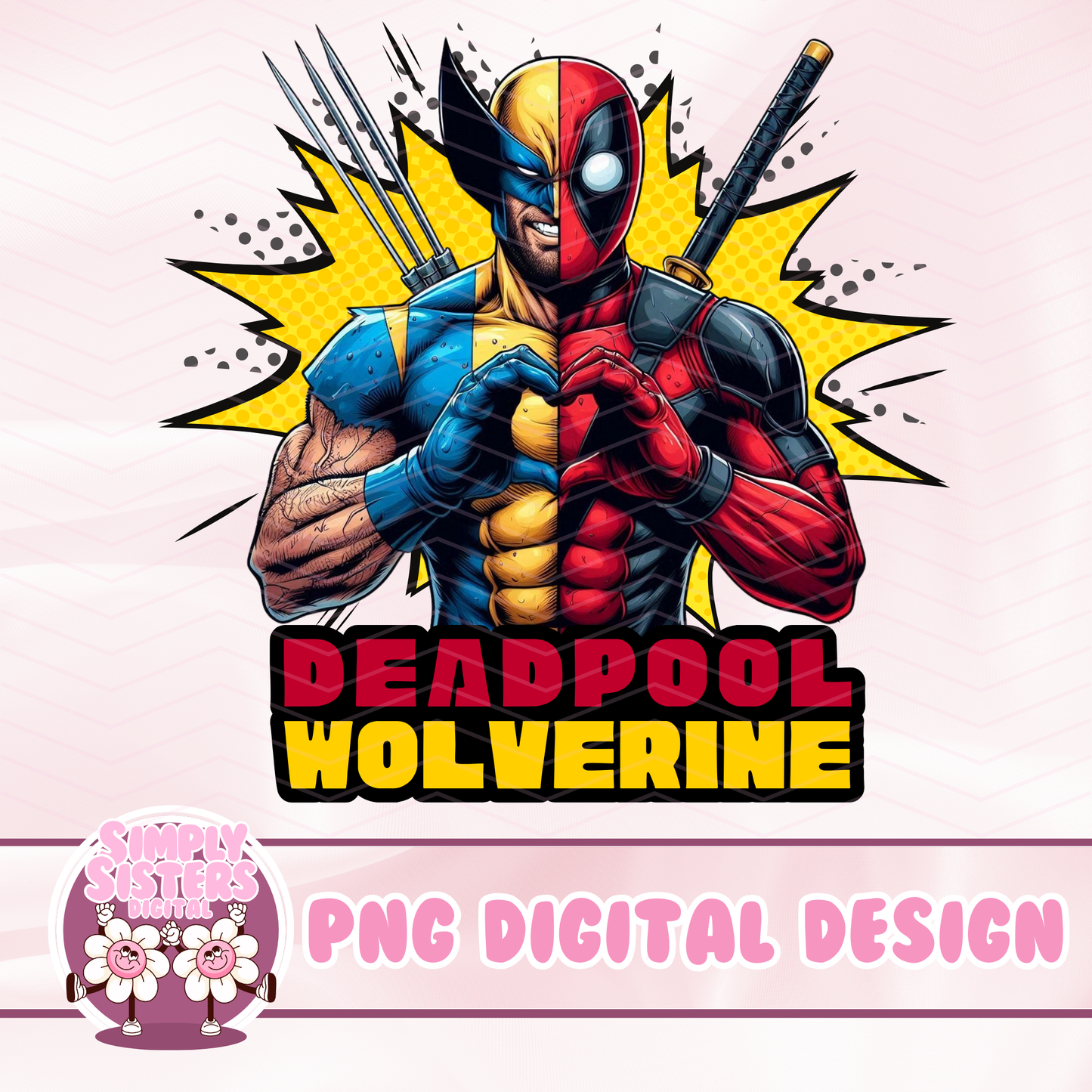 DEADPOOL WOLVERINE HEART PNG