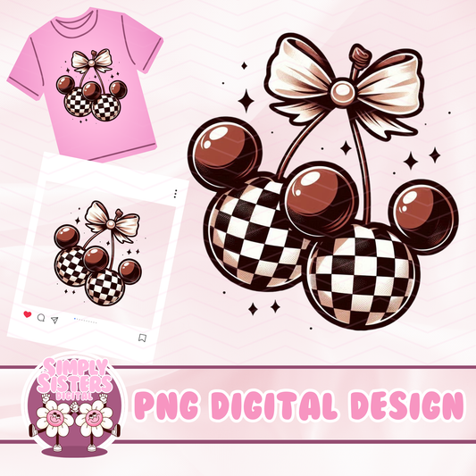 BROWN CHECKERED MICKEY HEAD PNG