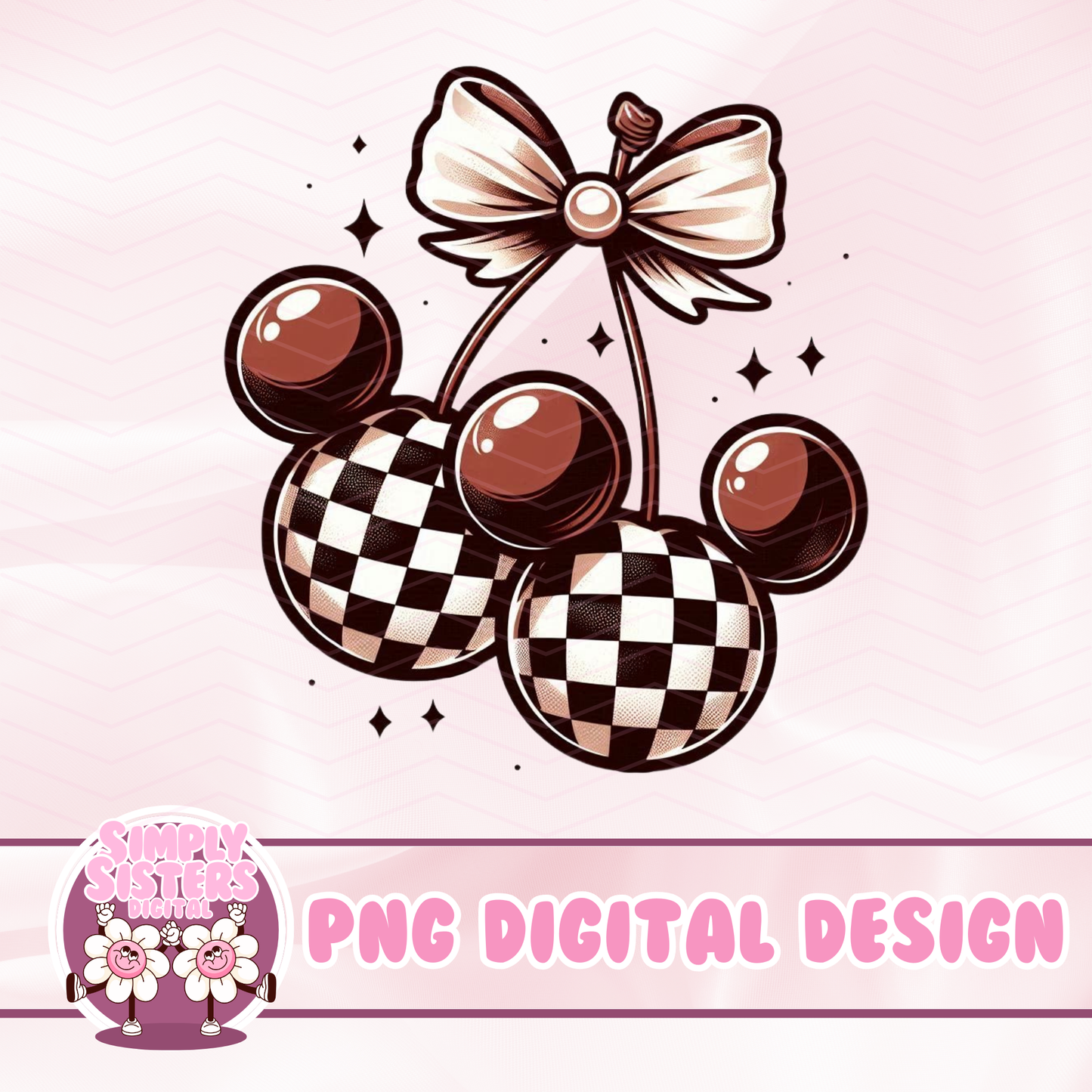 BROWN CHECKERED MICKEY HEAD PNG