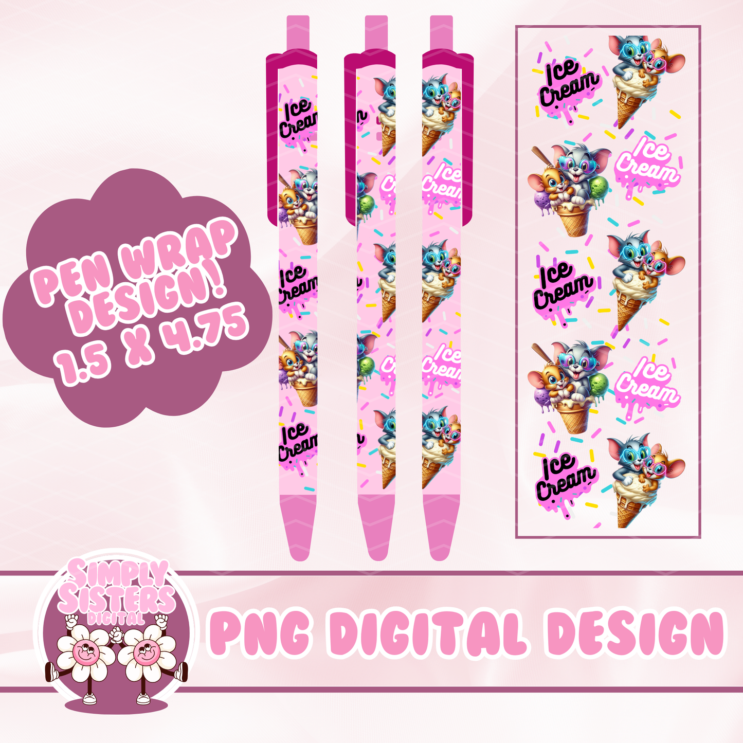 TOM & JERRY ICE CREAM PEN WRAP