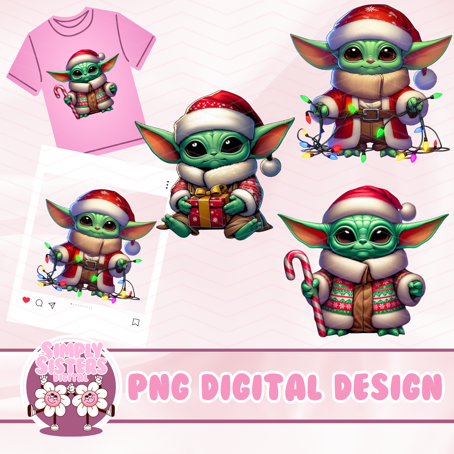 BABY CHRISTMAS YODA PNG BUNDLE