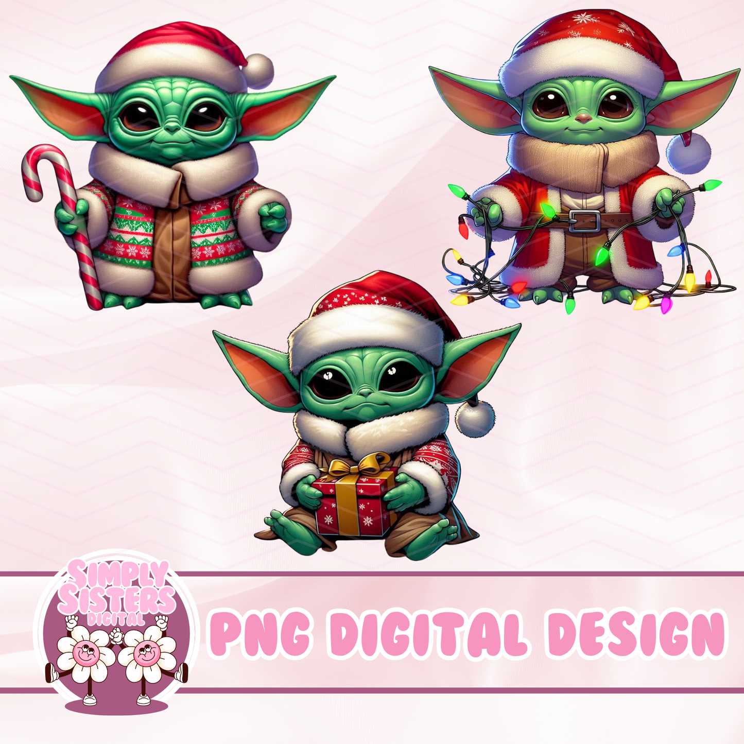 BABY CHRISTMAS YODA PNG BUNDLE