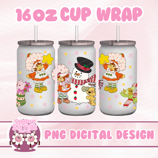 80S STRAWBERRY CHRISTMAS CUP WRAP