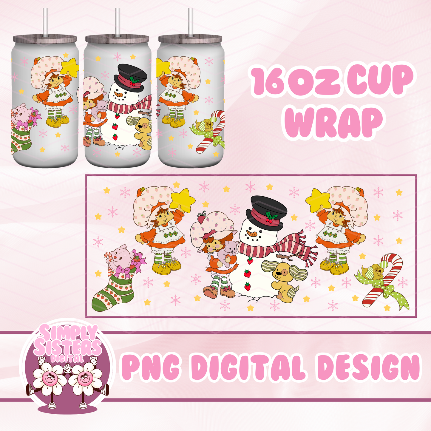 80S STRAWBERRY CHRISTMAS CUP WRAP