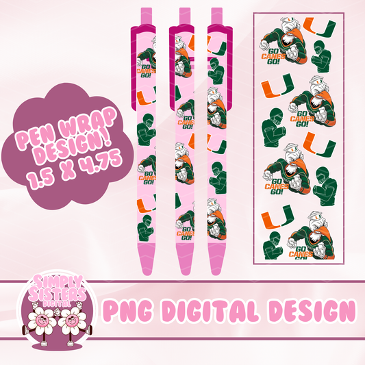 GO CANES FOOTBALL PEN WRAP