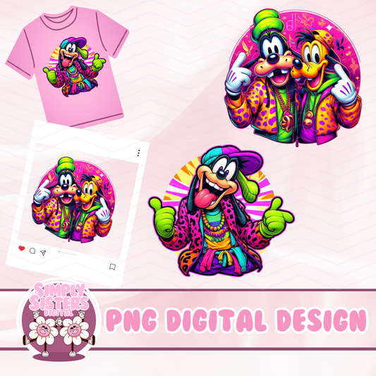 RETRO GOOFY AND PLUTO PNG