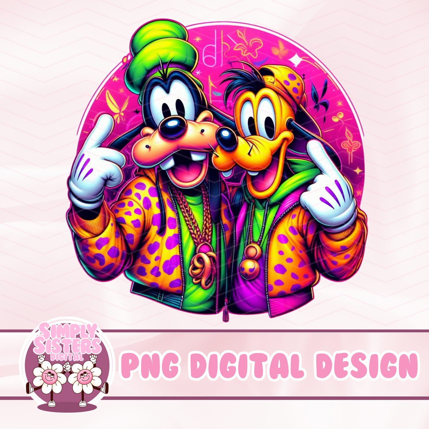 RETRO GOOFY AND PLUTO PNG