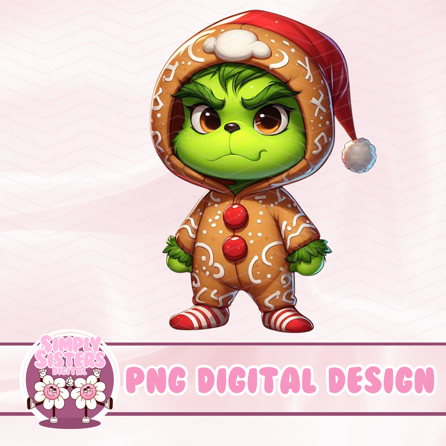 GRINCH IN A GINGERBREAD ONESIE