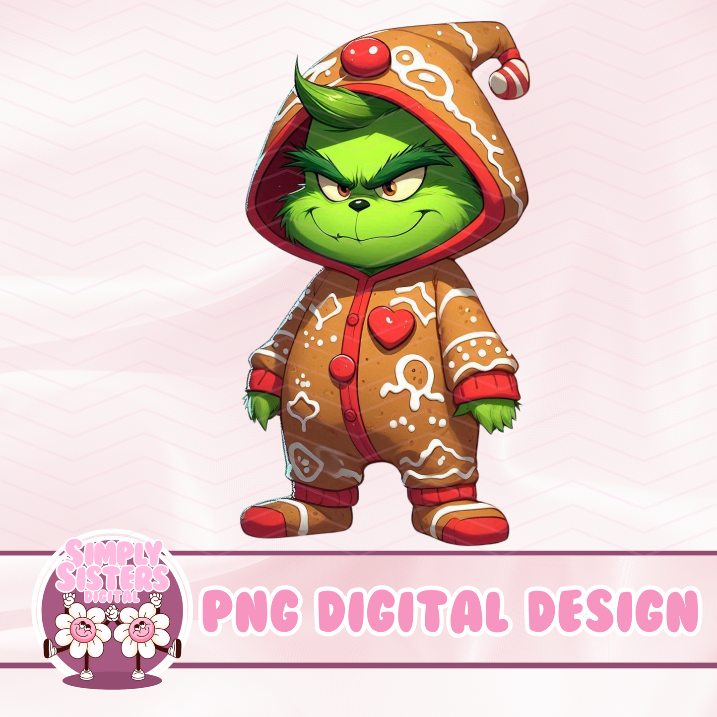 GRINCH IN A GINGERBREAD ONESIE