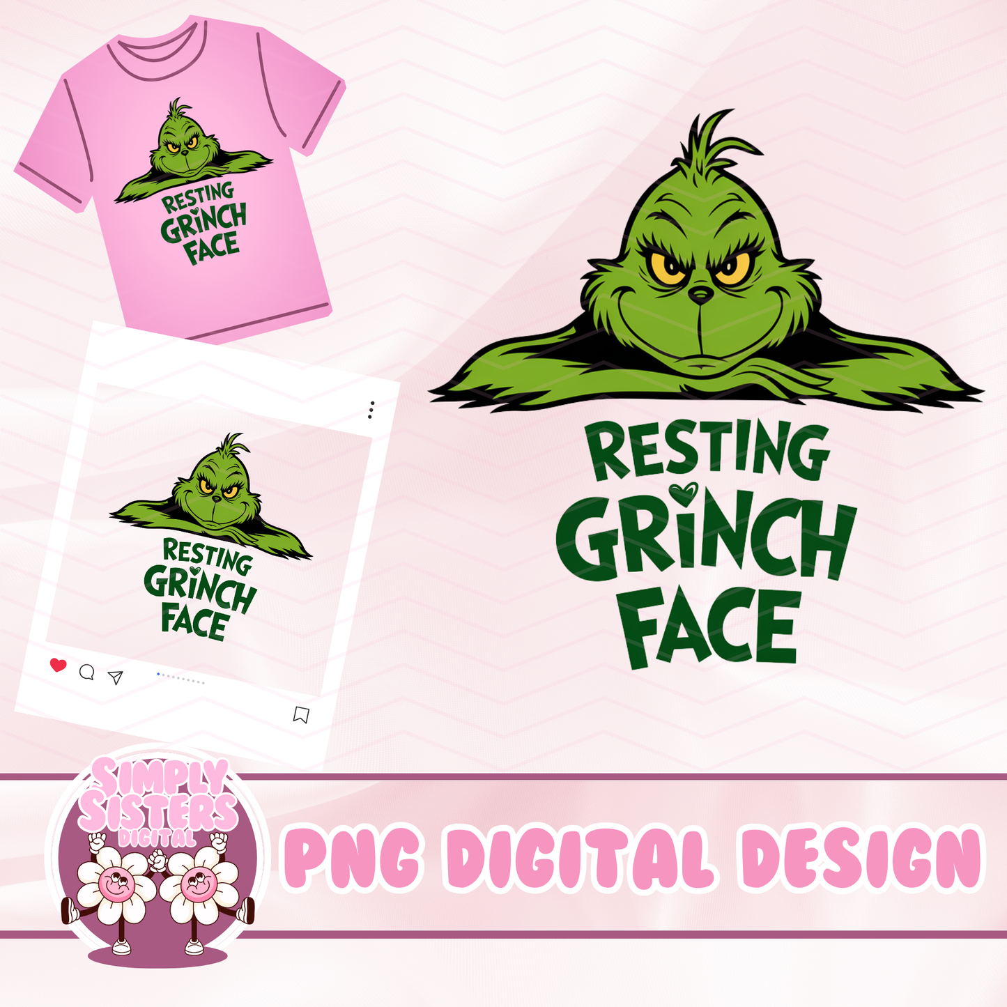 RESTING GRINCH FACE PNG