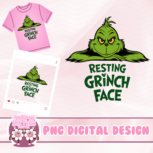 RESTING GRINCH FACE PNG