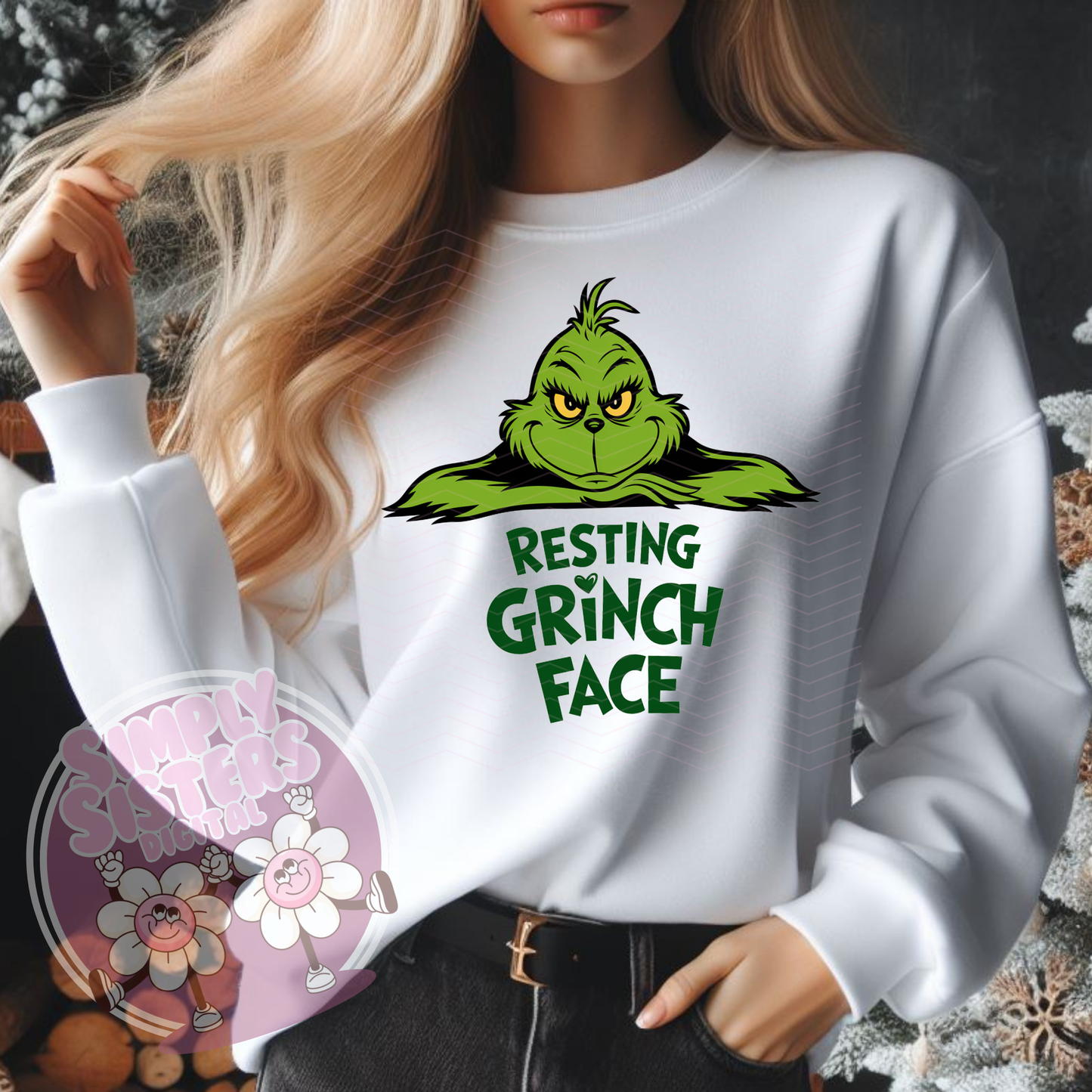 RESTING GRINCH FACE PNG