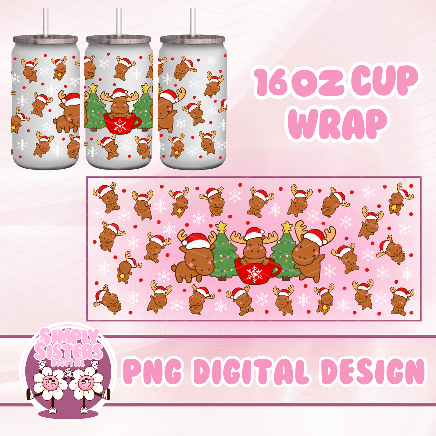 CHRISTMAS MOOSE CUP WRAP