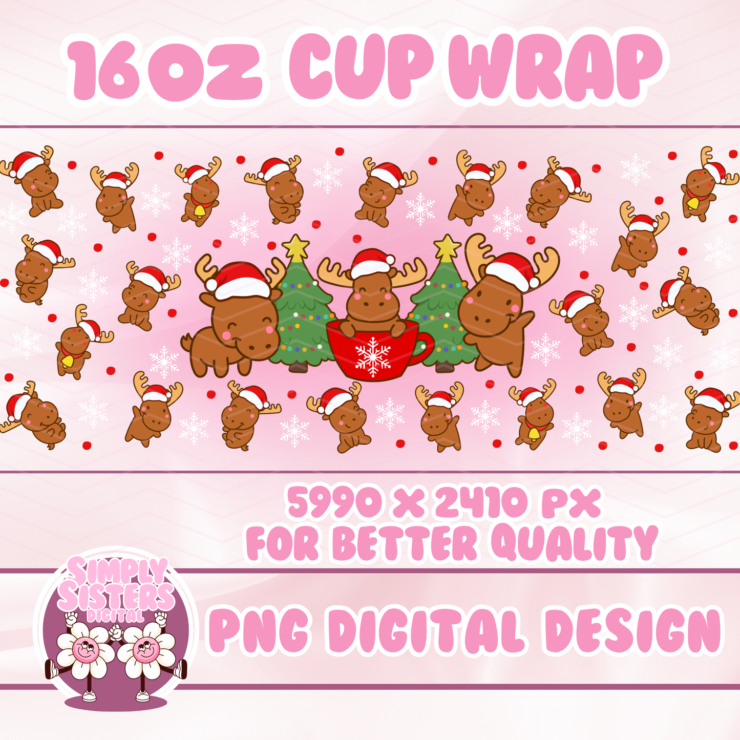 CHRISTMAS MOOSE CUP WRAP