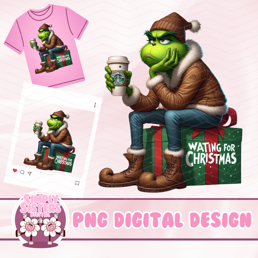 GRINCH WAITING FOR XMAS PNG