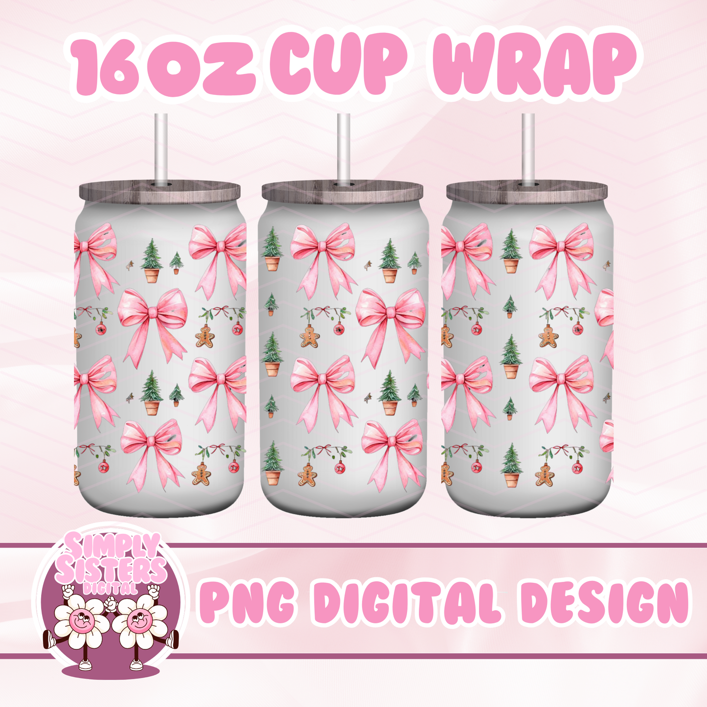 PINK BOWS CHRISTMAS WRAP