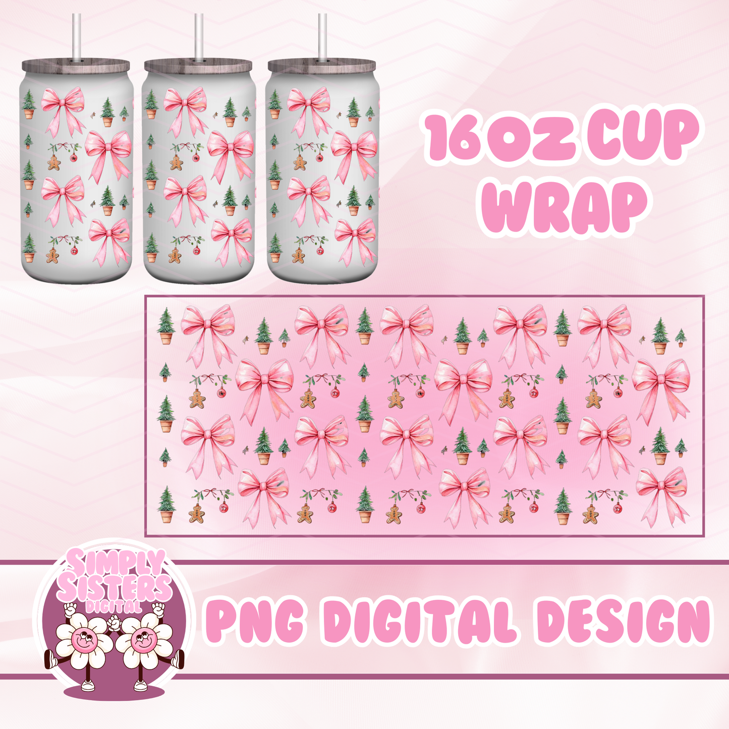 PINK BOWS CHRISTMAS WRAP
