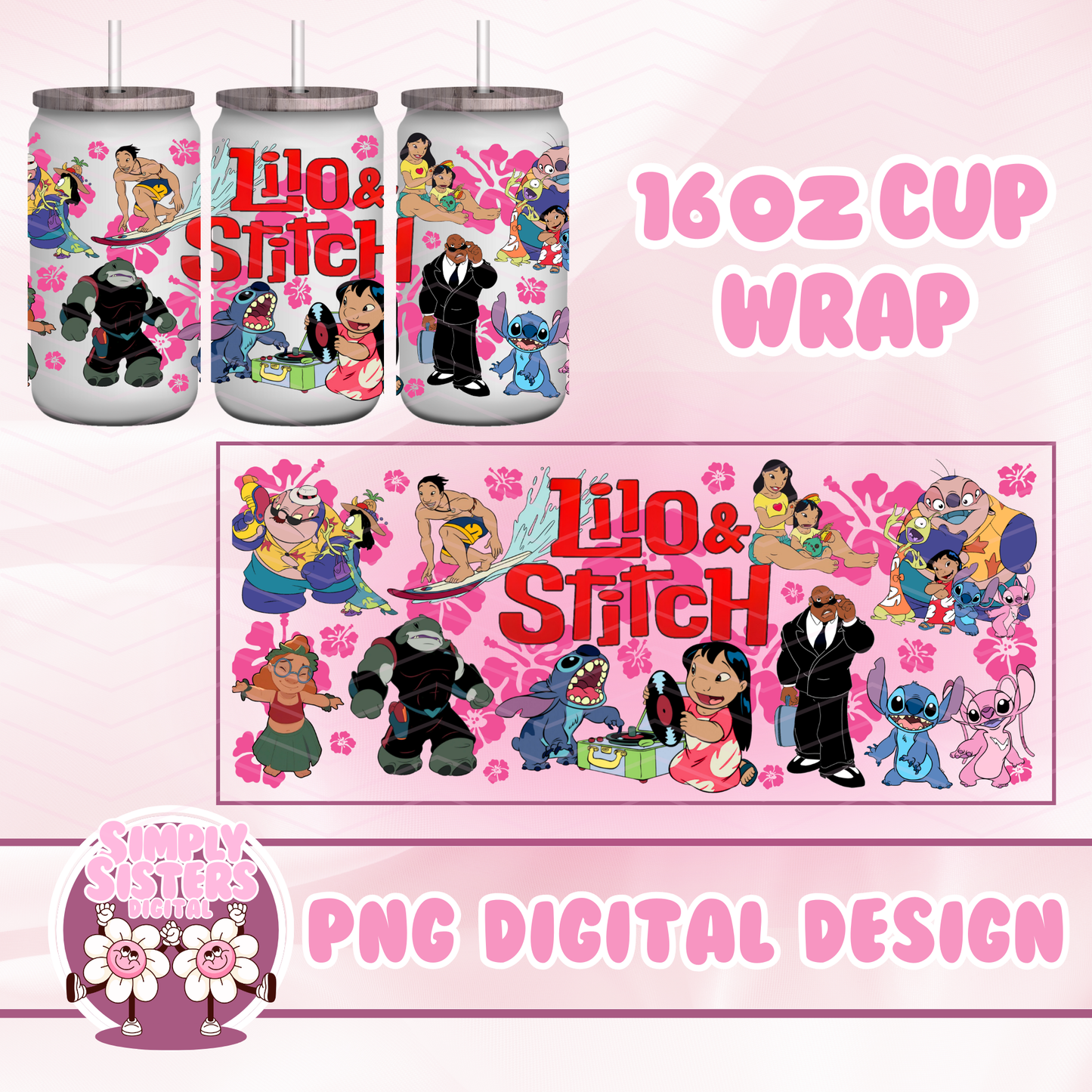 STITCH AND CHARACTERS CUP WRAP
