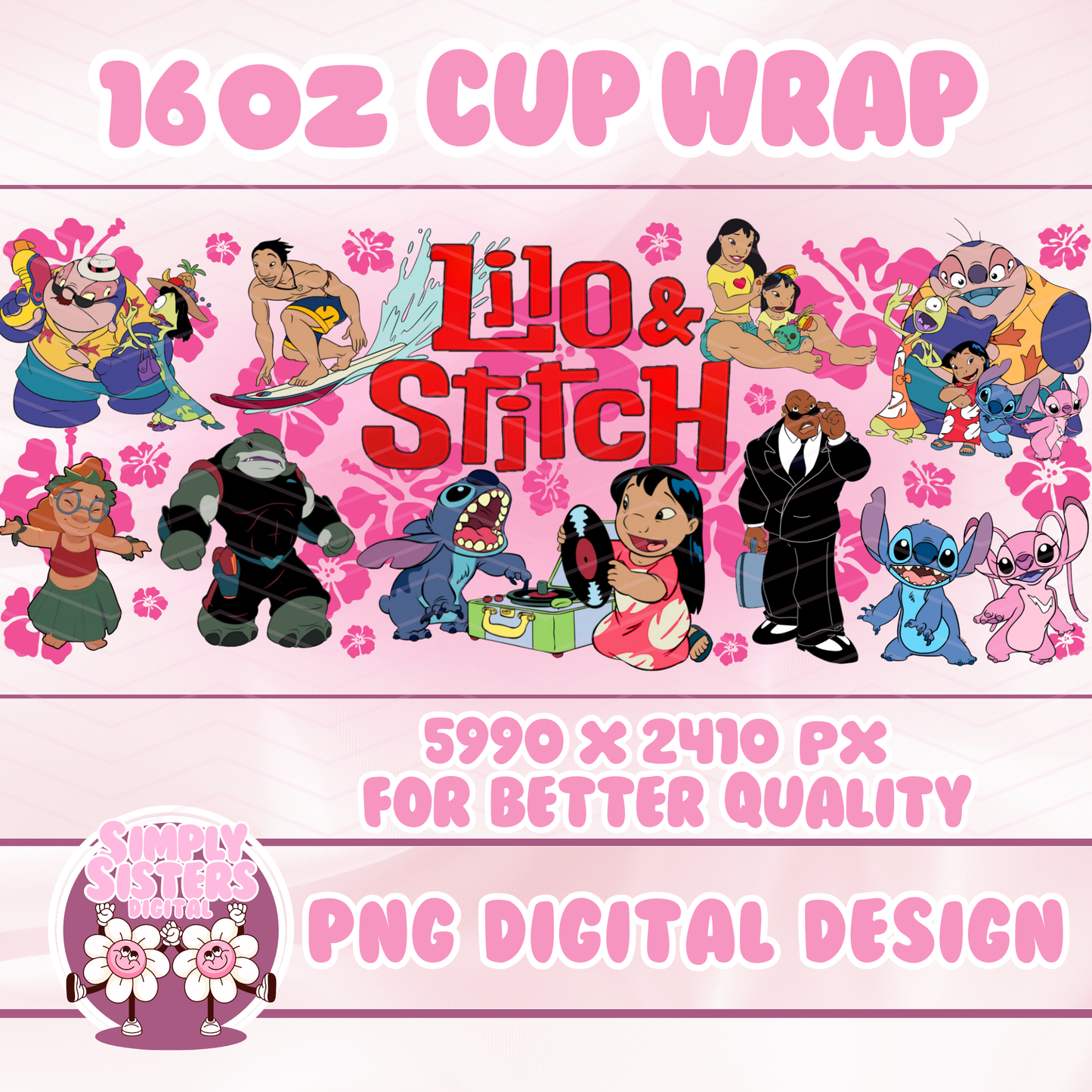 STITCH AND CHARACTERS CUP WRAP