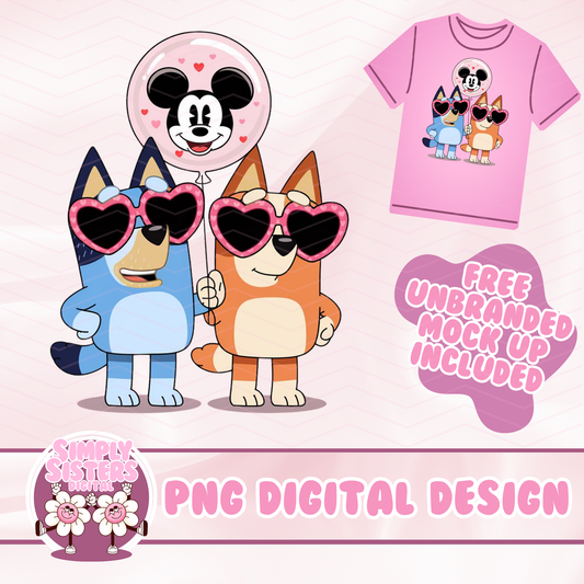BLUEY HEART GLASSES