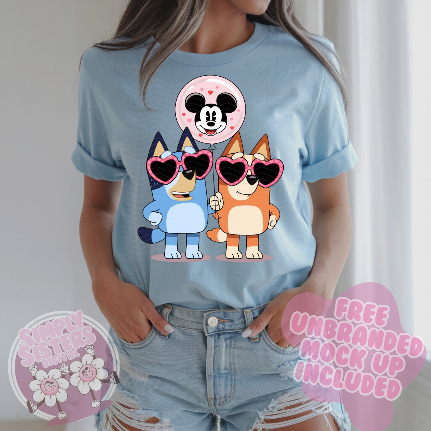 BLUEY HEART GLASSES