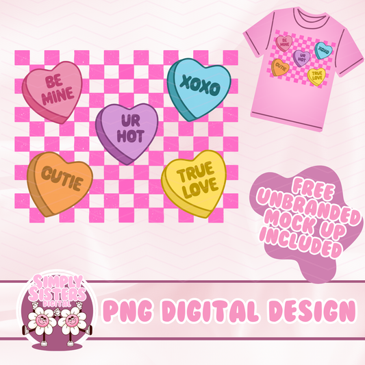 CHECKERED CONVERSATION HEARTS