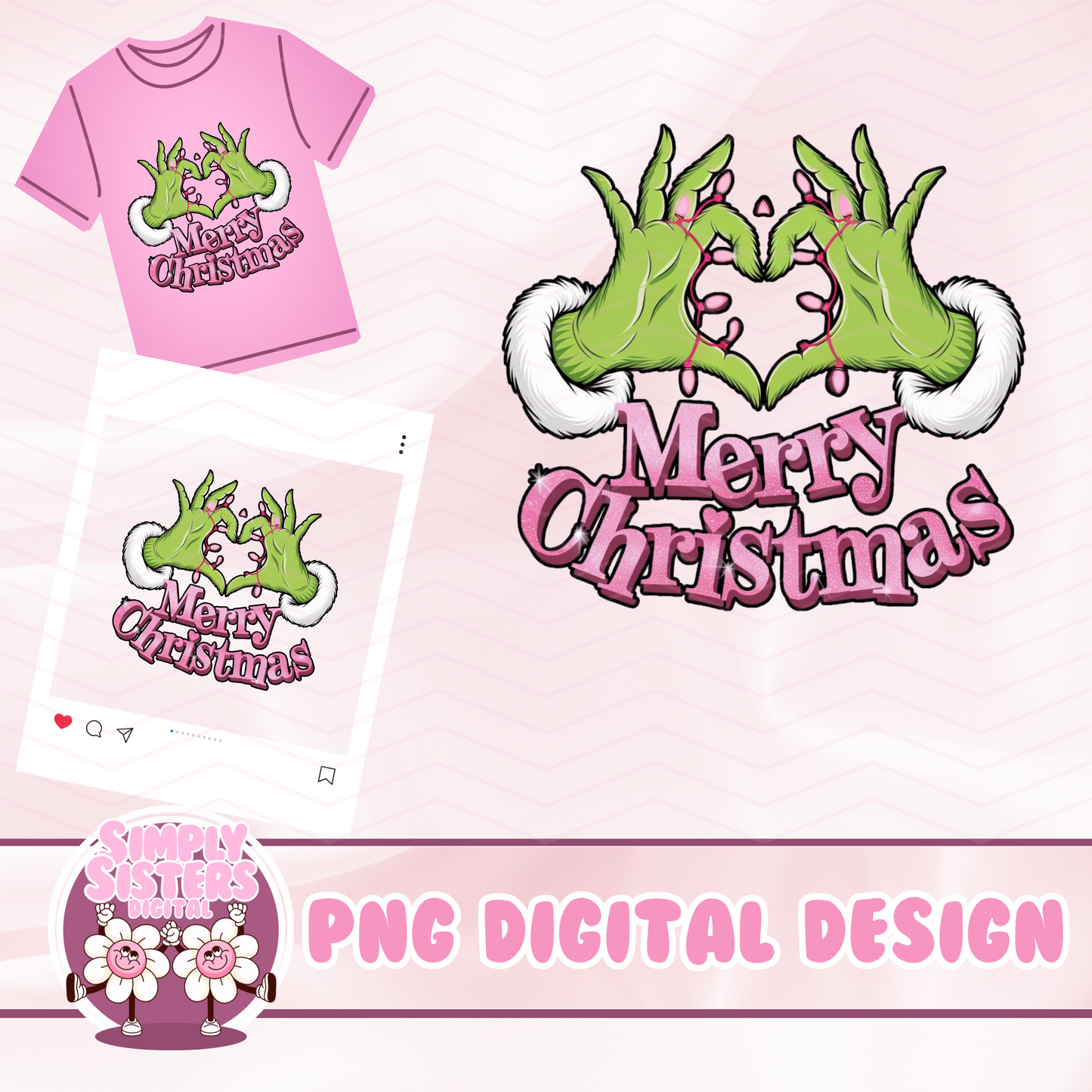 MERRY CHRISTMAS GRINCH HANDS