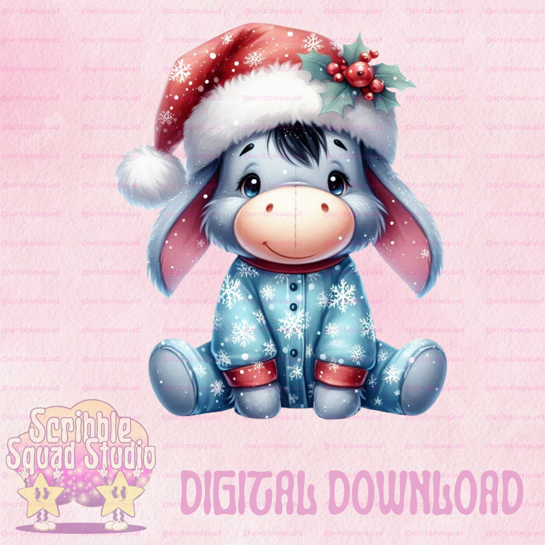 CHRISTMAS PJ PARTY EEYORE PNG
