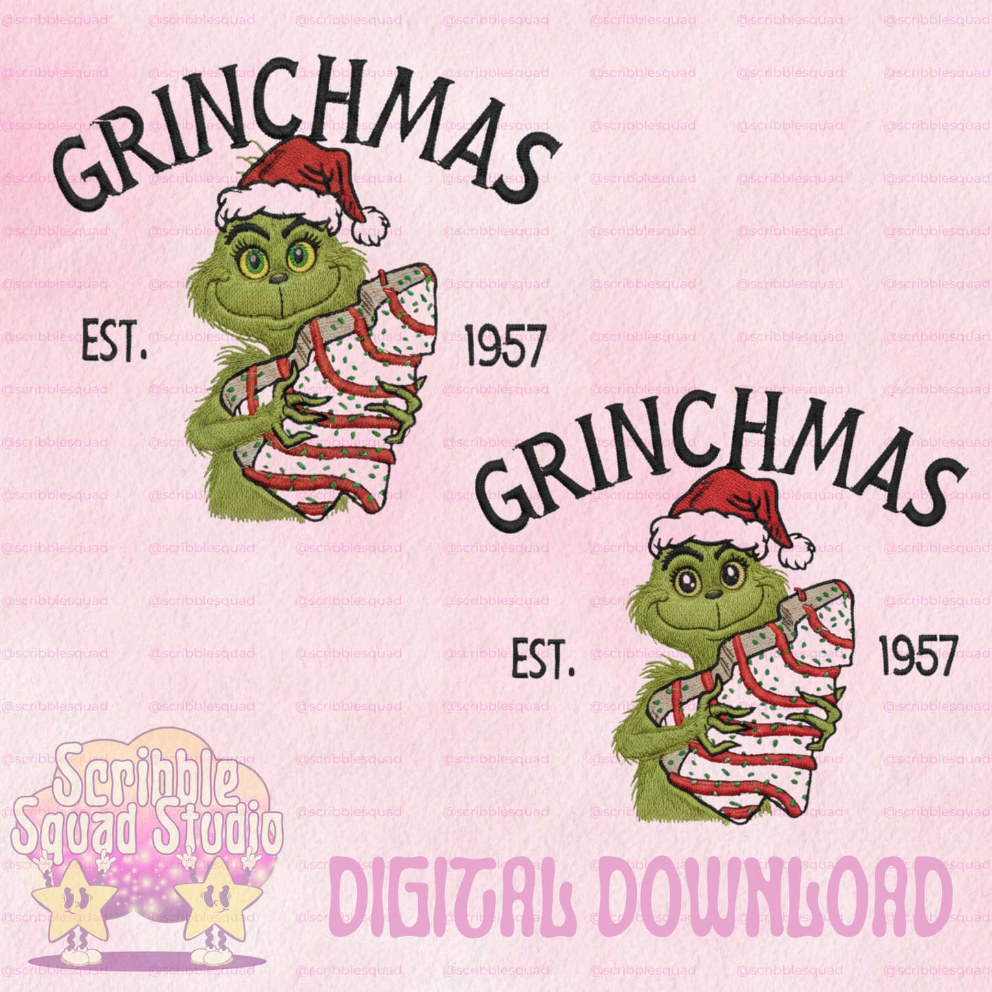 GRINCHMAS TREE CAKE PNG