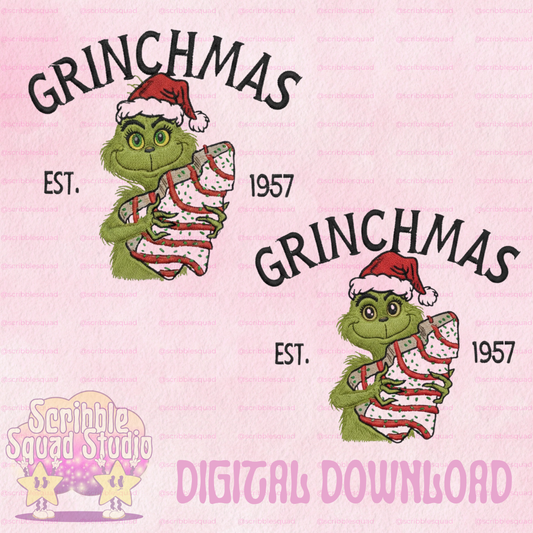 GRINCHMAS TREE CAKE PNG