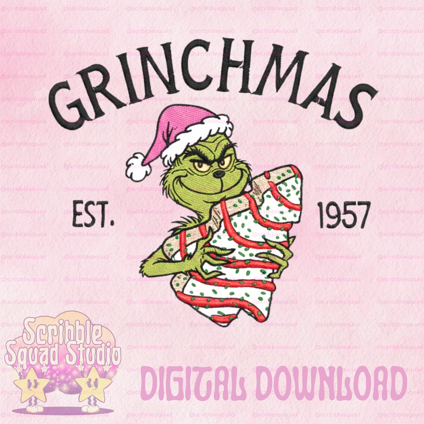 PINK GRINCHMAS TREE PNG