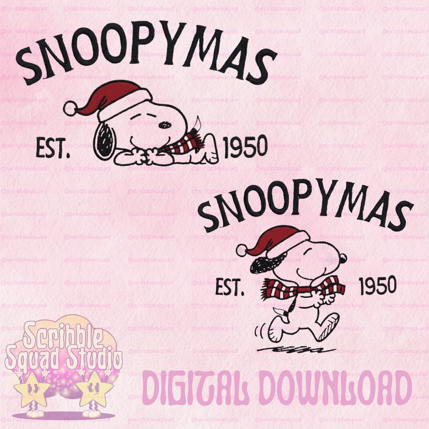 SNOOPYMAS EMBROIDERED PNG