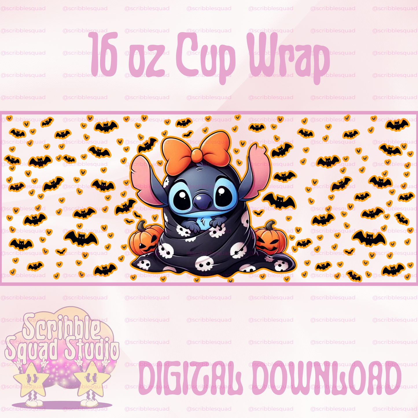 SPOOKY STITCH ORANGE PNG